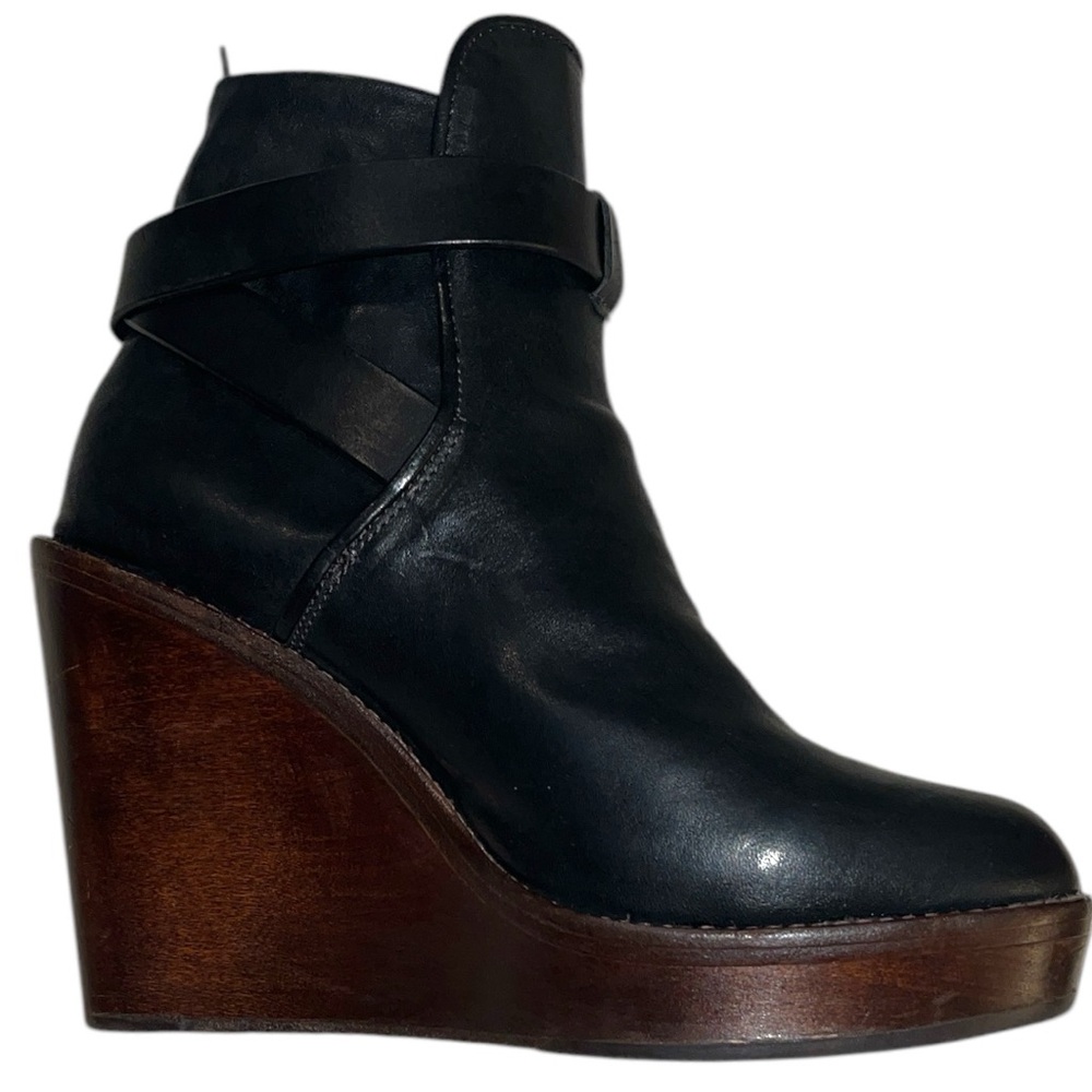 Rag & Bone Black & Brown Emery Wedge Boots- - Picture 10 of 14